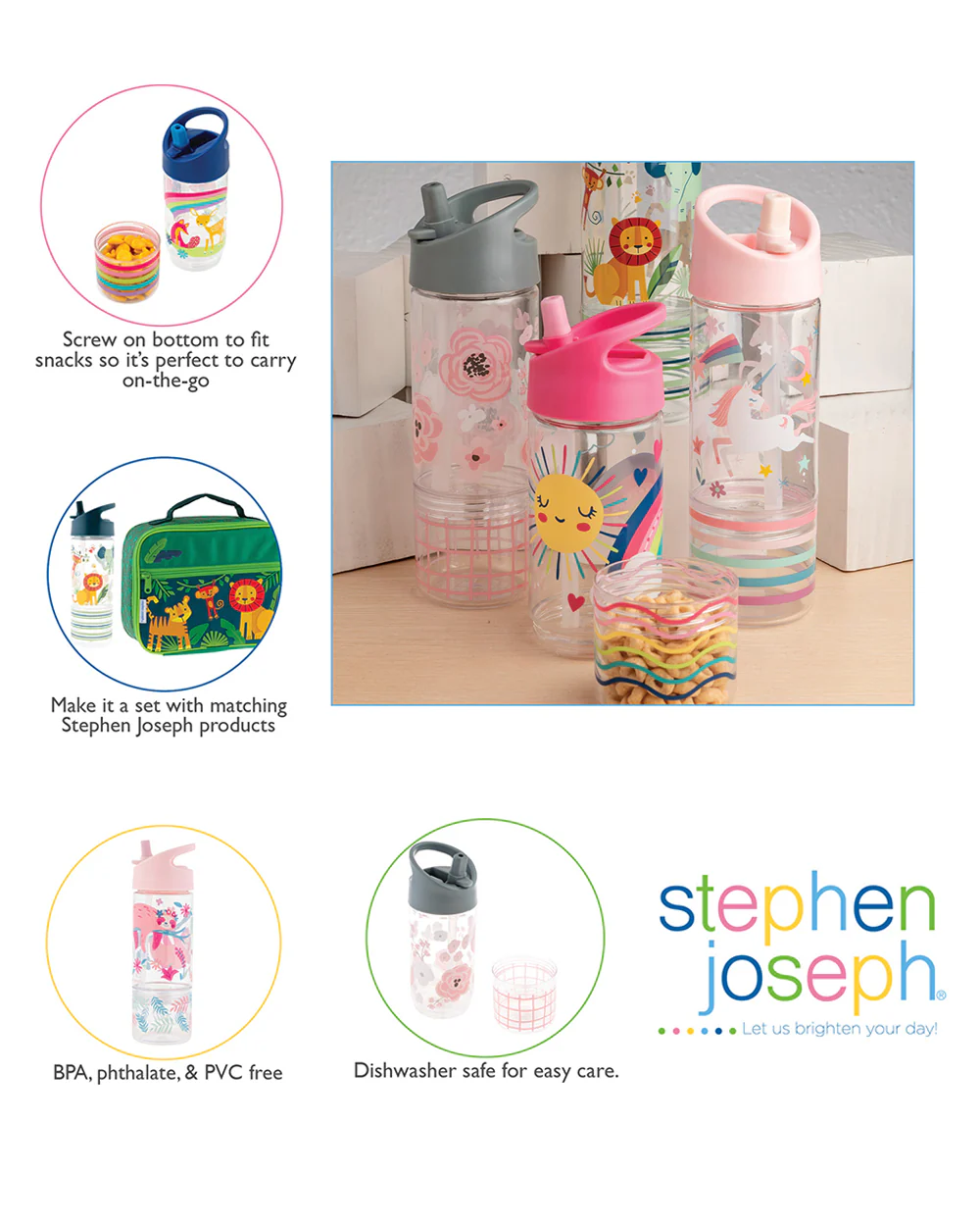 Stephen Joseph-Unicorn-Sip and Snack Straw Sipper-With Snack Container - Image 4