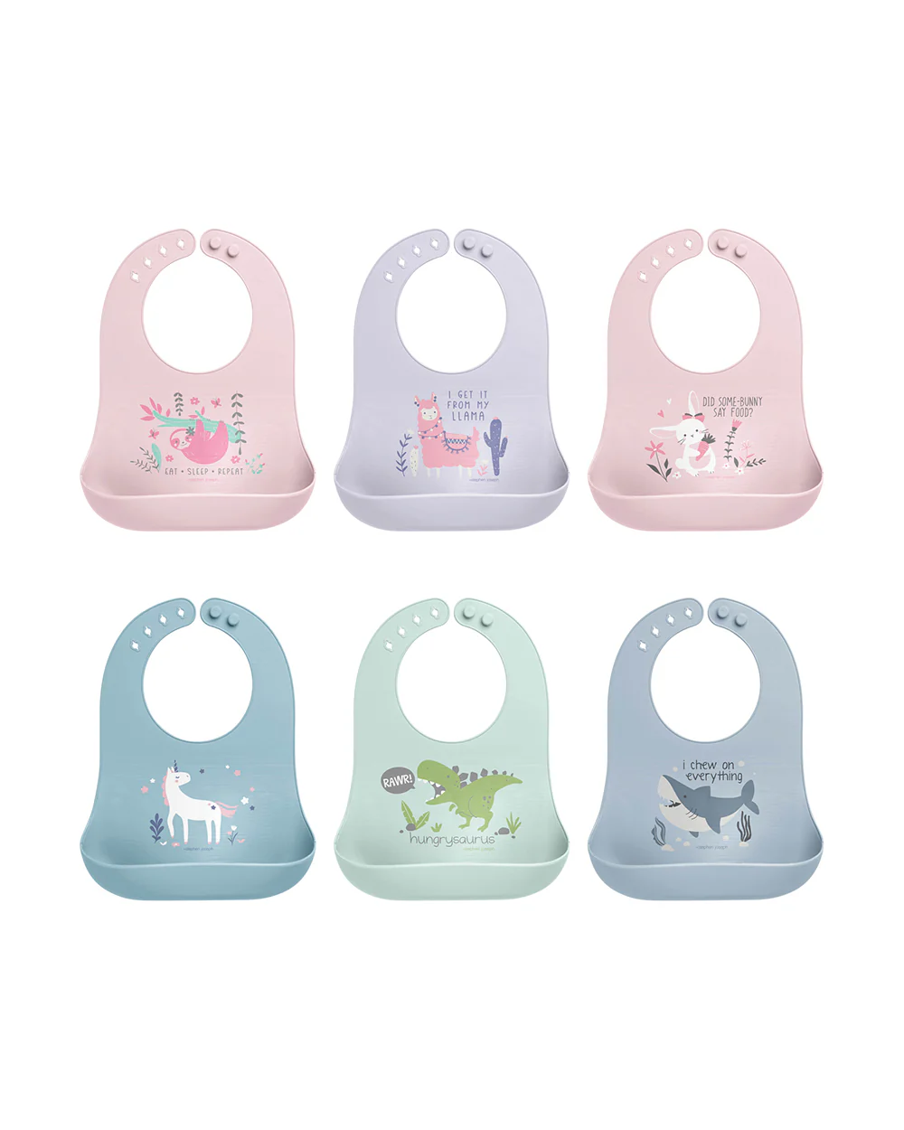 Stephen Joseph Waterproof Silicone Bib-Bunny-Adjustable Length-Crumb Catcher-For Infants - Image 4