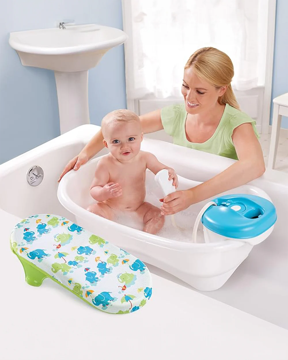 Summer Infant Newborn-To-Toddler Baby Bath Tub-With Shower Centre-0 to 12M-Neutral - Image 5