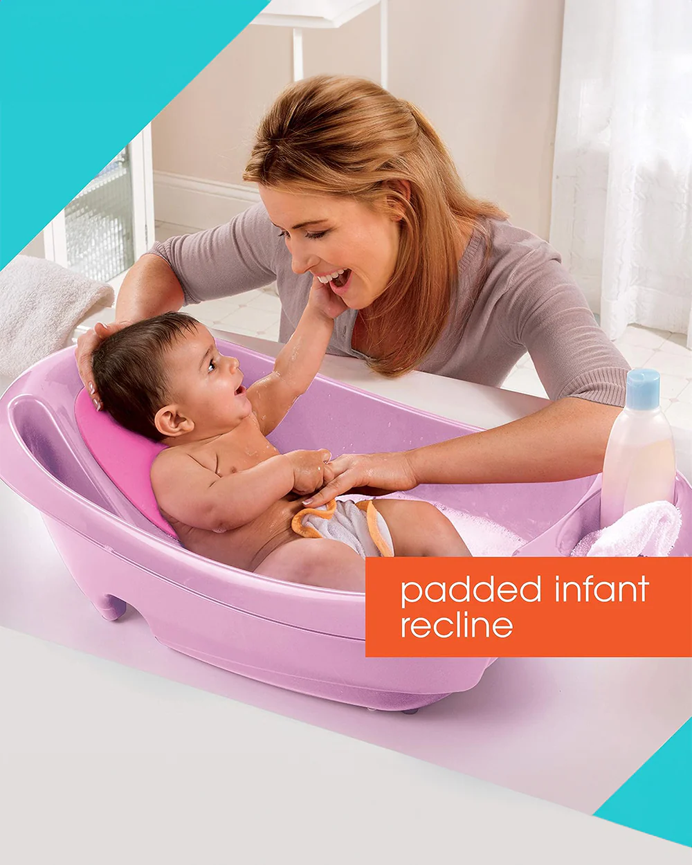Summer Infant Splish N Splash Baby Bath Tub-With Detachable Sling-0 to 24M-Pink - Image 4