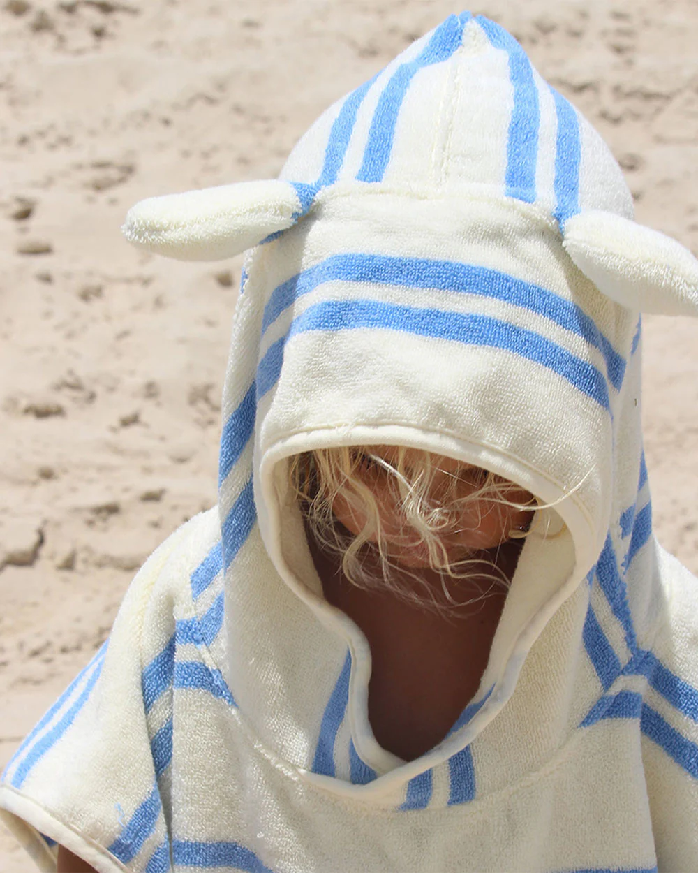 SUNNYLiFE Baby Hooded Towel-Cotton-400 GSM-Seagull-Blue - Image 7