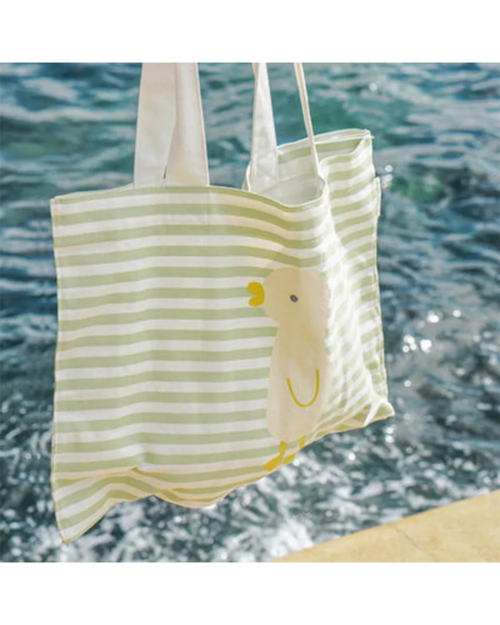 SUNNYLiFE Beach Bag-Canvas-Printed-Sage - Image 4