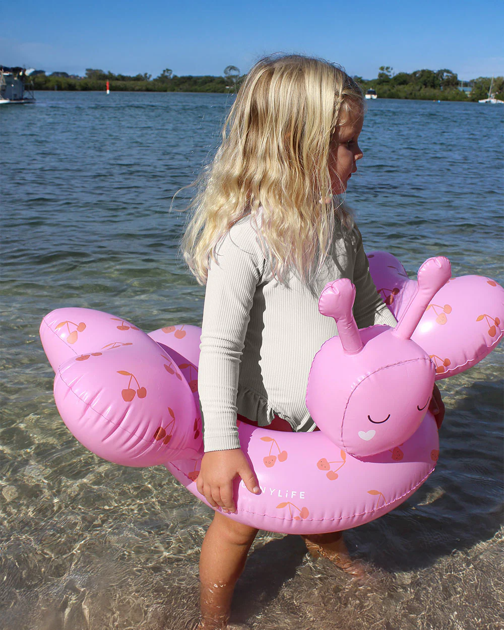 SUNNYLiFE Kids Pool Ring Tube-Cotton Candy-Cherry - Image 6