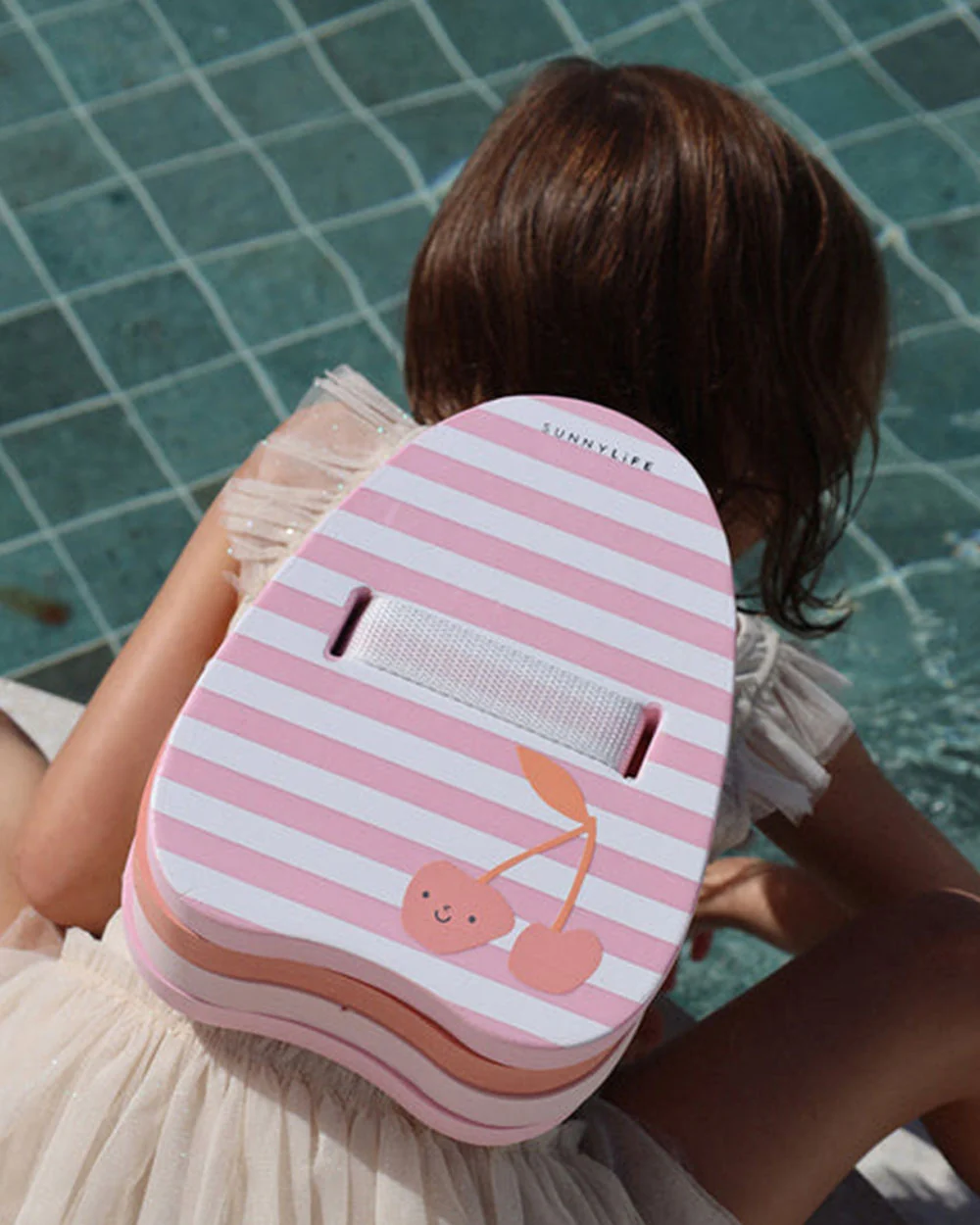 SUNNYLiFE Swim Bubble Back Float-Cotton Candy-Cherry - Image 3