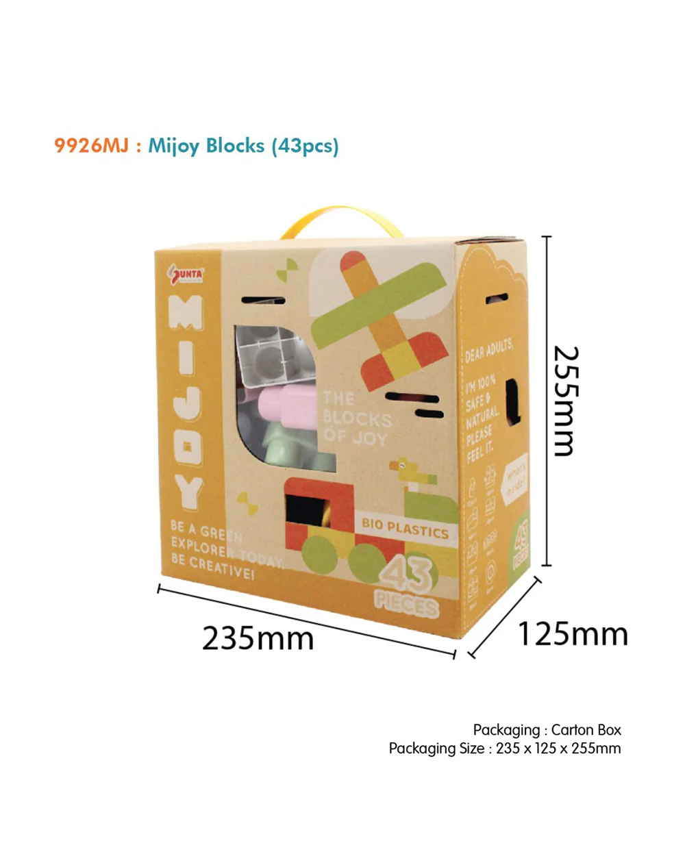Sunta The Blocks Of Joy Building Blocks-43 Rice Husk Pieces In Portable Box-Boosts Creativity & Motor Skills-18M+ - Image 3