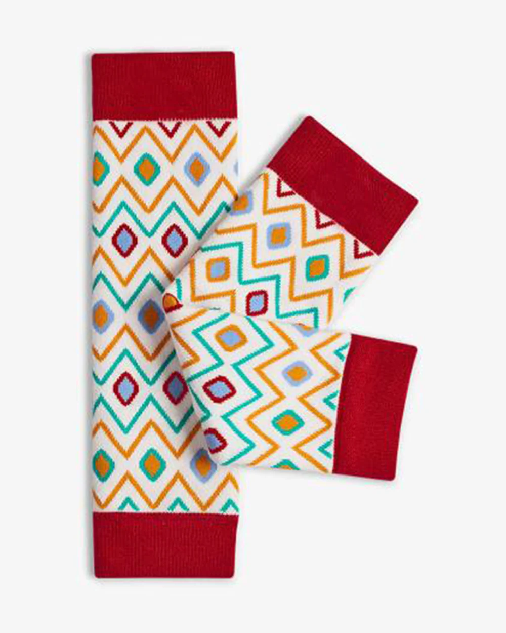 SuperBottoms Red, Grey & Blue Legwarmers-Printed-Cotton Blend-Pack of 3-For Infants - Image 2