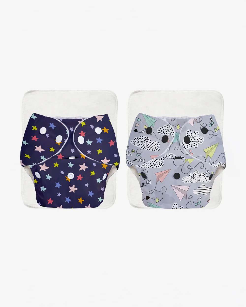 SuperBottoms Airplane & Bluestar Freesize Cloth Diaper-Padded Underwear-Cotton-Washable & Reusable-3 to 36M