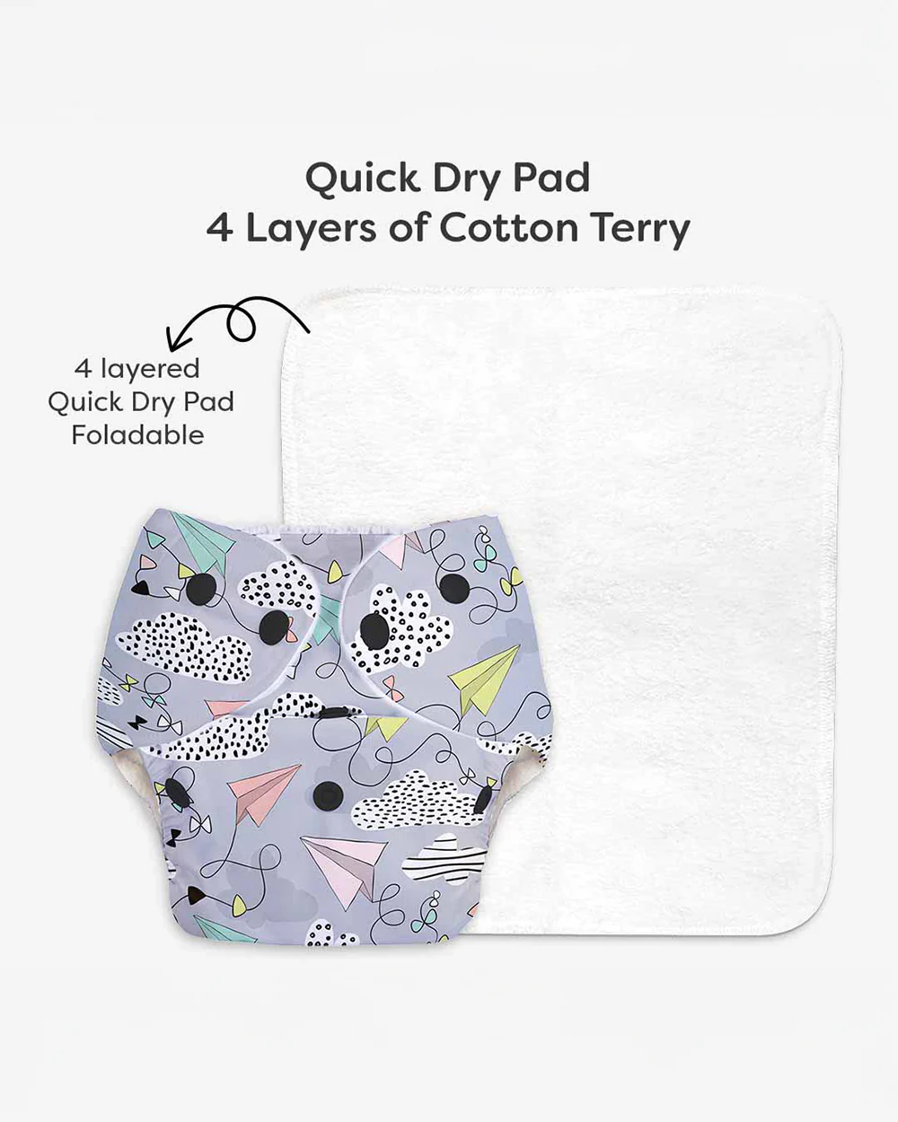 SuperBottoms Airplane & Bluestar Freesize Cloth Diaper-Padded Underwear-Cotton-Washable & Reusable-3 to 36M - Image 5