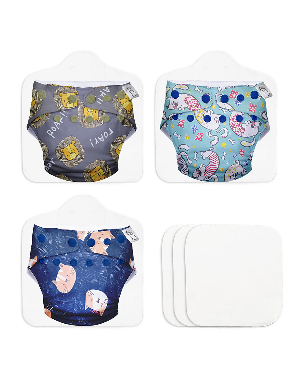 SuperBottoms Auntie Alie Collection-Freesize UNO Cloth Diapers-Padded Underwears-100% Organic Cotton-Washable & Reusable-3 to 36M-Pack of 3
