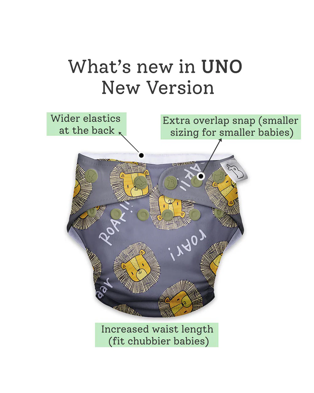 SuperBottoms Auntie Alie Collection-Freesize UNO Cloth Diapers-Padded Underwears-100% Organic Cotton-Washable & Reusable-3 to 36M-Pack of 3 - Image 2