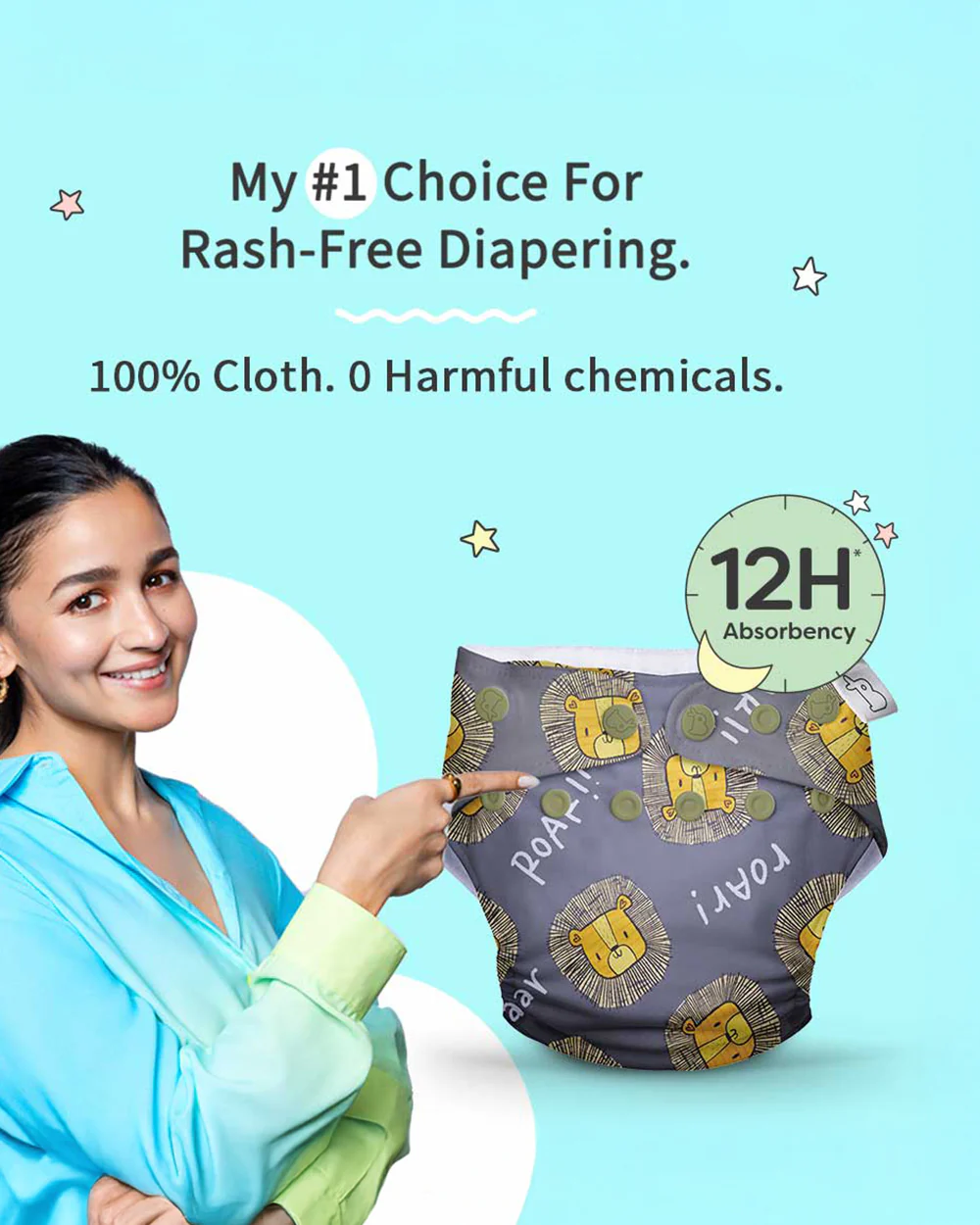 SuperBottoms Auntie Alie Collection-Freesize UNO Cloth Diapers-Padded Underwears-100% Organic Cotton-Washable & Reusable-3 to 36M-Pack of 3 - Image 5