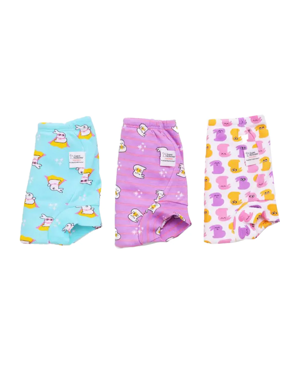 SuperBottoms Bummy World Cloth Diapers-Padded Underwear-100% Cotton-Washable & Reusable-Pack of 3 - Image 2