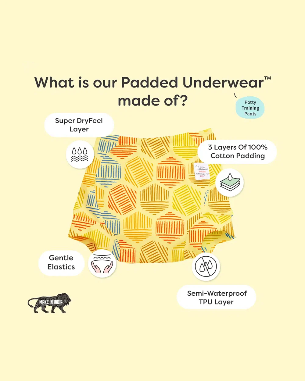 SuperBottoms Explorer Cloth Diapers-Padded Underwear-100% Cotton-Washable & Reusable-Pack of 3 - Image 9