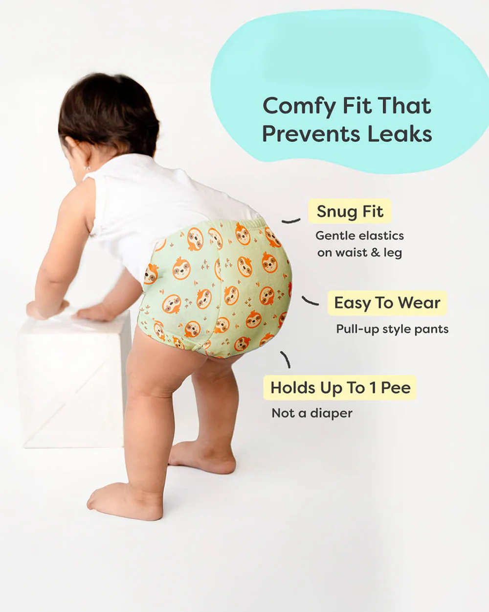 SuperBottoms Jungle Jam Cloth Diapers-Padded Underwear-100% Cotton-Washable & Reusable-Pack of 3 - Image 7