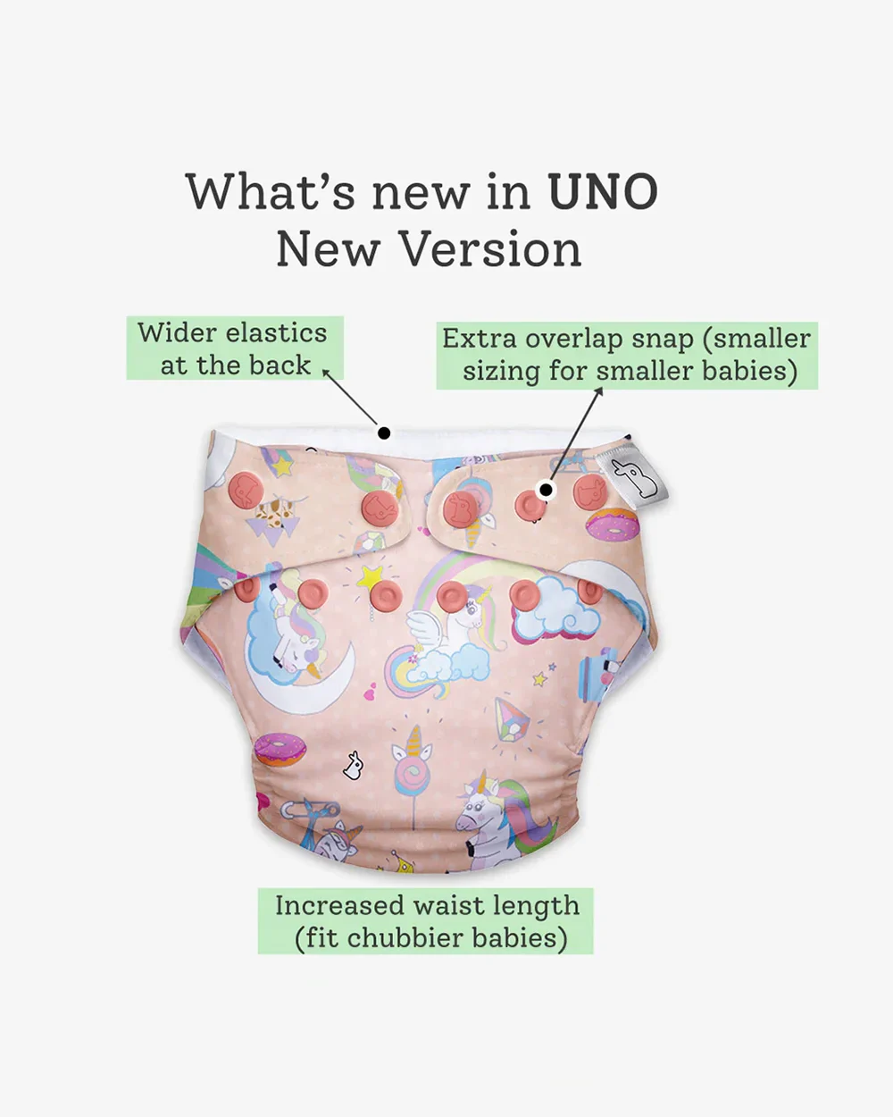 SuperBottoms Pixie Dust Freesize UNO-12 Hours Absorbency Cloth Diaper-Padded Underwear-100% Organic Cotton-Washable & Reusable-3 to 36M - Image 5