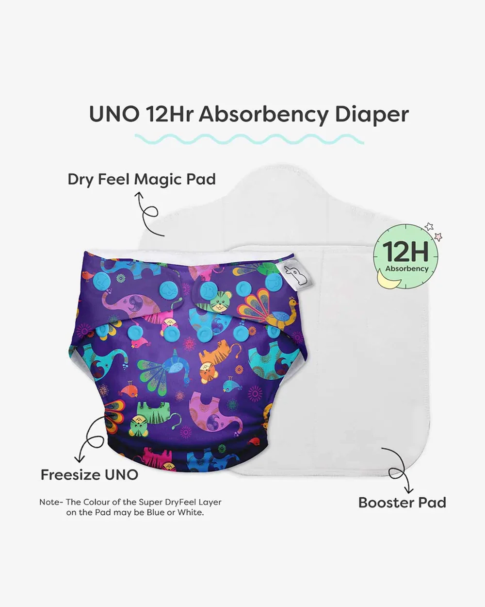 SuperBottoms Purple Love Freesize UNO Cloth Diaper-Padded Underwear-100% Organic Cotton-Washable & Reusable-3 to 36M - Image 6