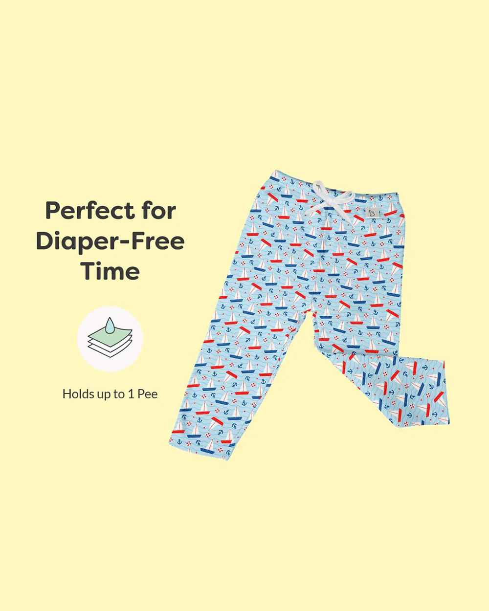 SuperBottoms Sail Tales Diaper Pants-100% Cotton-With Padded Underwear - Image 4