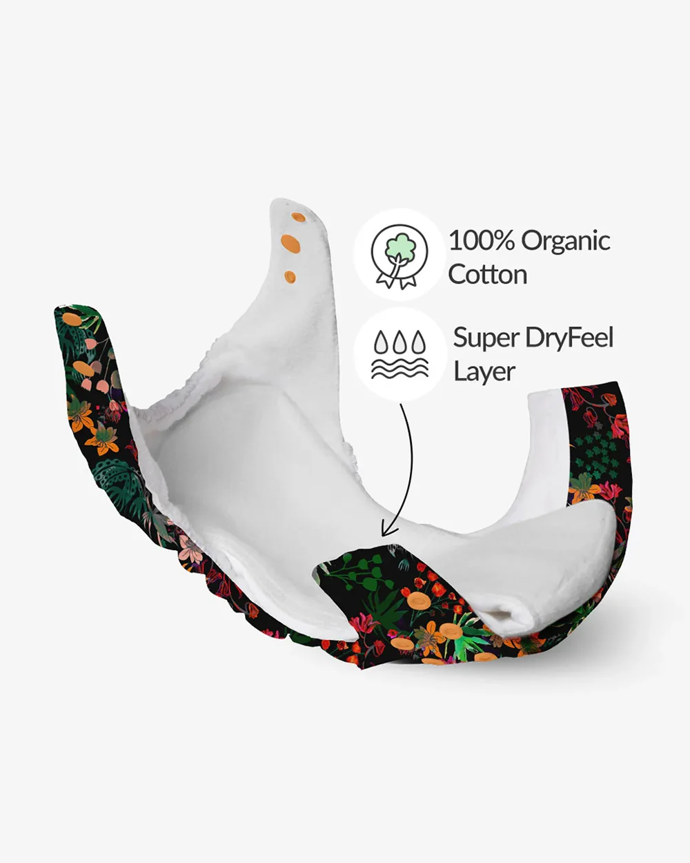 SuperBottoms Shruberry Freesize UNO-12 Hours Absorbency Cloth Diaper-Padded Underwear-100% Organic Cotton-Washable & Reusable-3 to 36M - Image 5