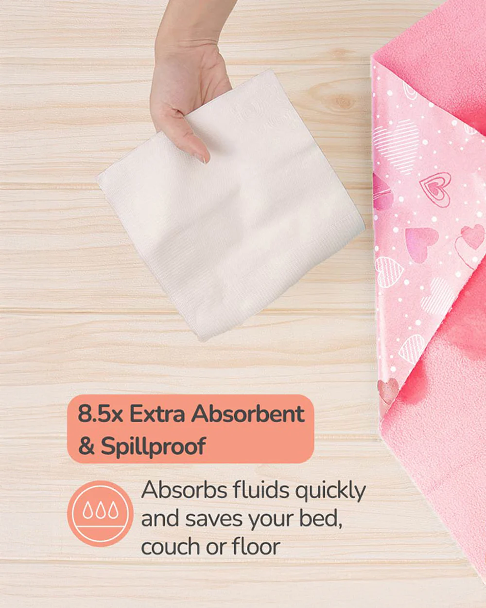 SuperBottoms Travel Diaper Changing Mats-Lightweight & Anti-Heat-Cotton Fleece-Peppy Pink-Pack of 2 - Image 5