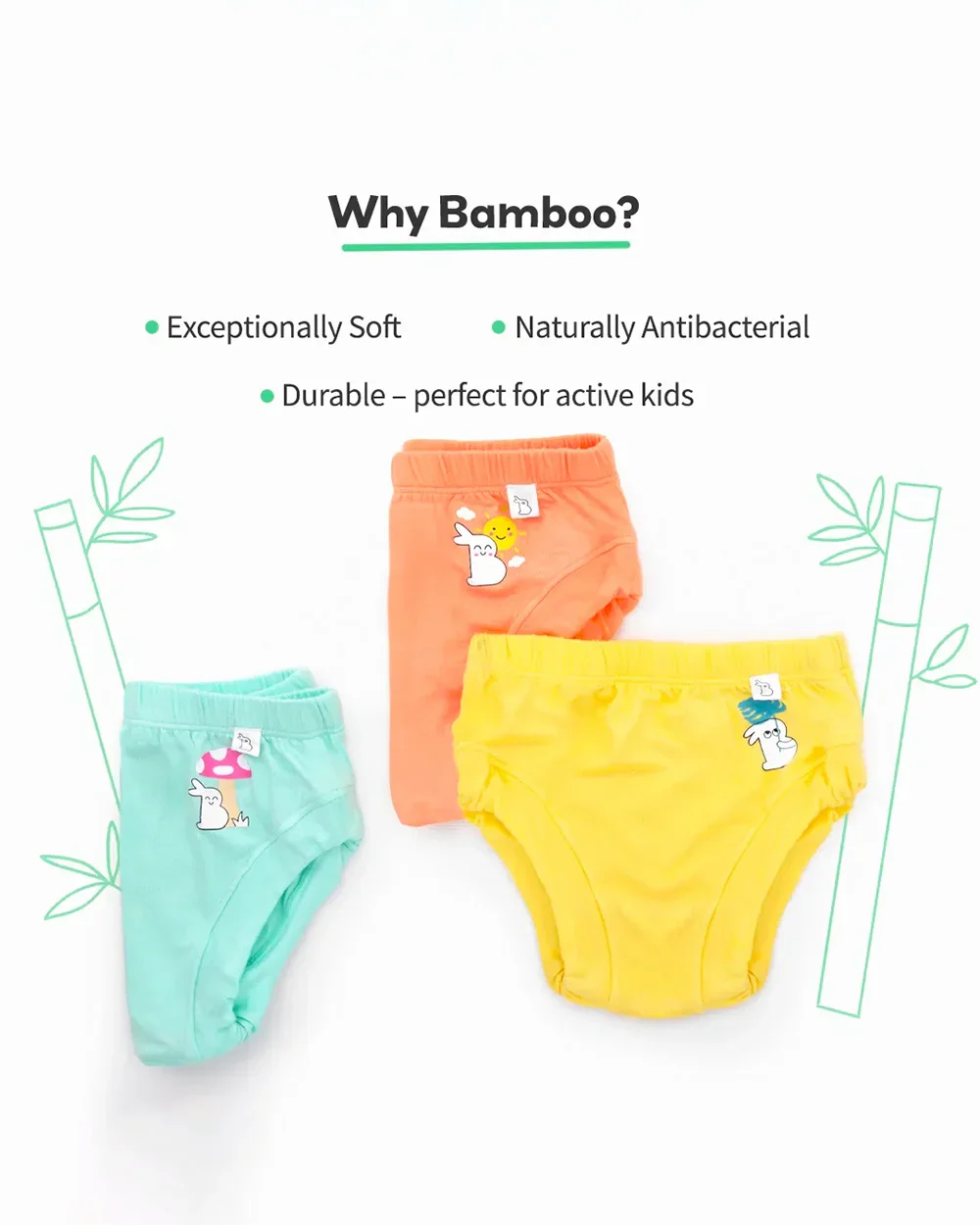 SuperBottoms Yellow & Blue Briefs-Solid-Bamboo Cotton-Pack Of 3-For Infants - Image 6