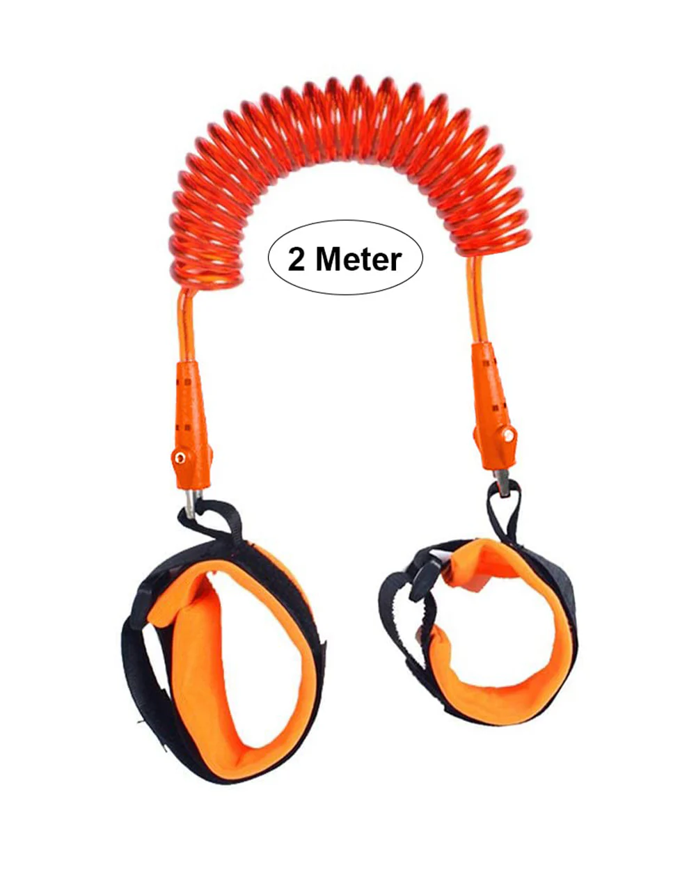 SYGA Anti Lost Wrist Link-Stainless Steel Cord Wrapped with PU-Comfortable & Durable-With Extra Long Harness Strap Walking Hand Belt-Orange - Image 2