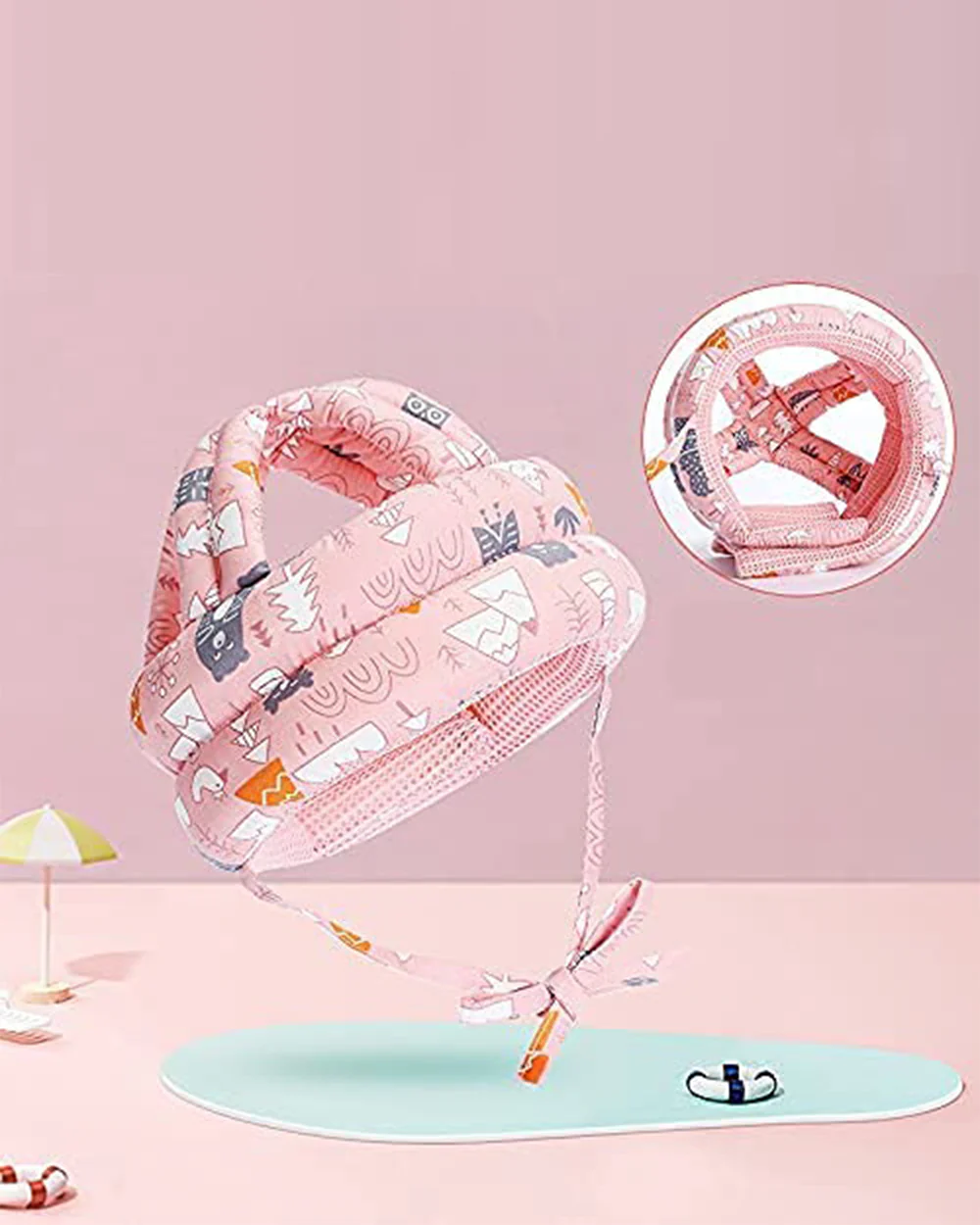 Syga Baby Safety Helmet-Infant Head Protector-6 to 36M-Pink Forest - Image 4
