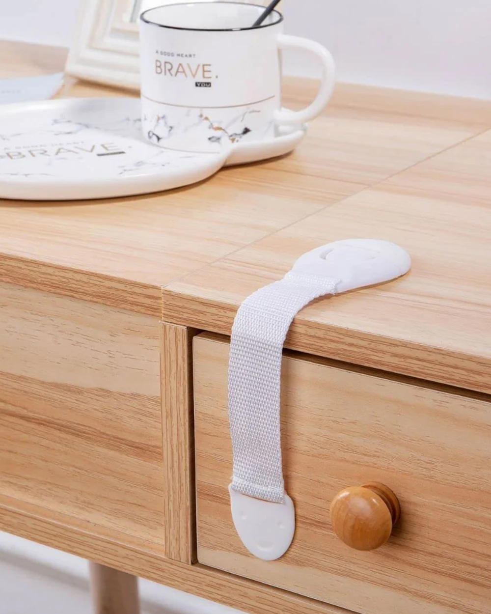 SYGA Baby Safety Lock-Prevents Child from Opening of Cabinet, Drawer & Wardrobe-Easy to Install-White - Image 38