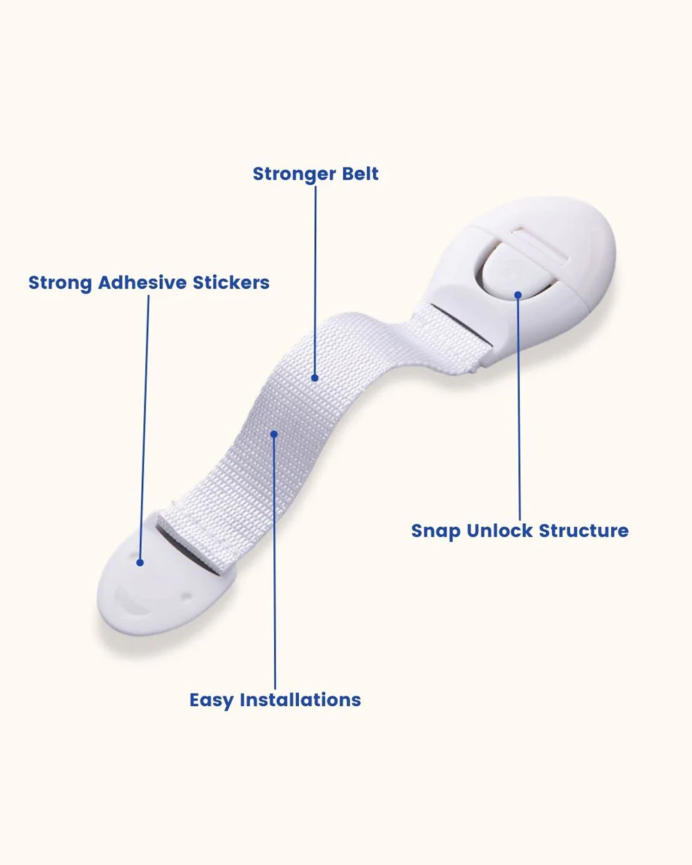 SYGA Baby Safety Lock-Prevents Child from Opening of Cabinet, Drawer & Wardrobe-Easy to Install-White - Image 39
