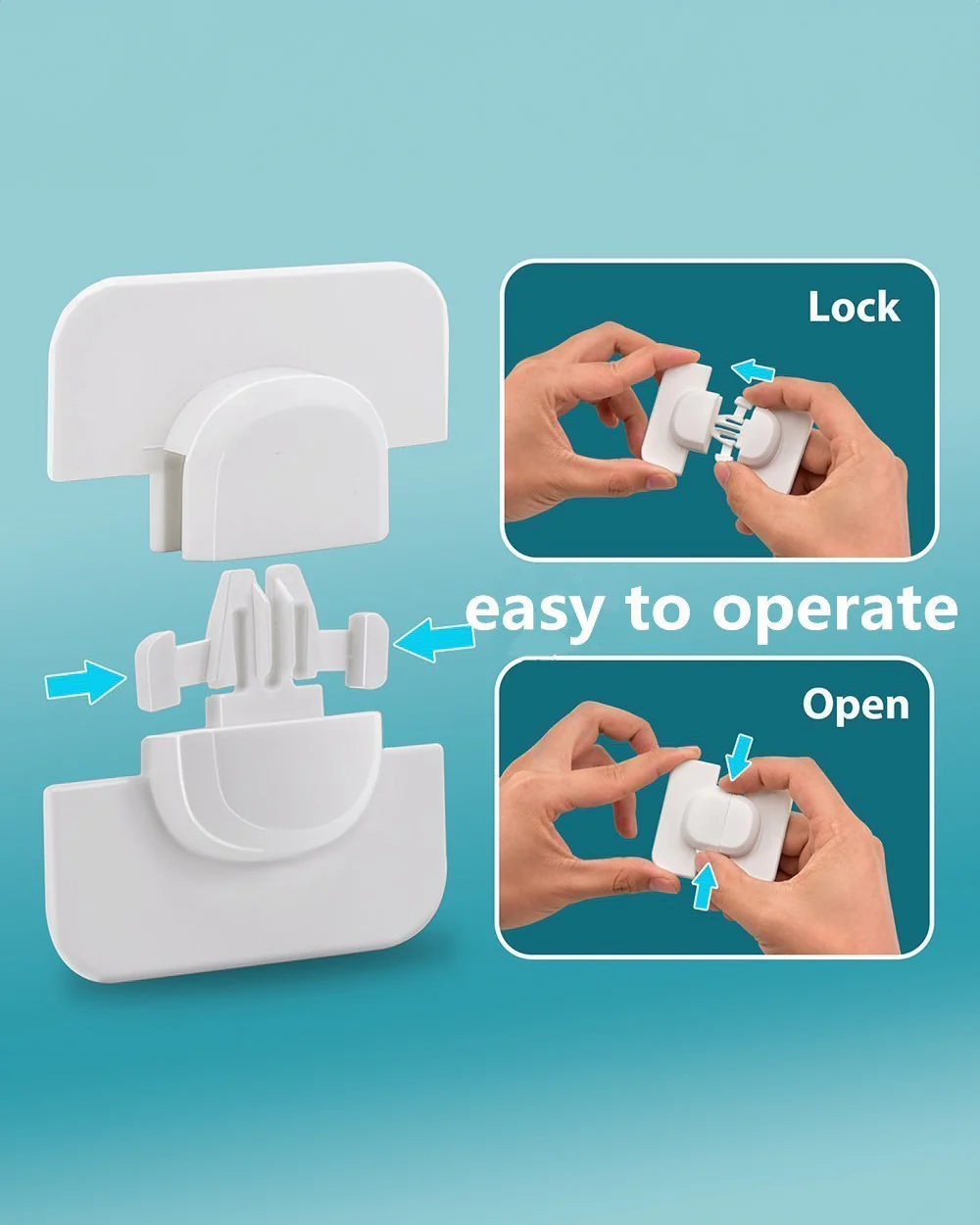 SYGA Baby Safety Locks-Adhesive Back-Locks Automatically-Prevents Child from Opening of Refrigerators Fridge, Freezer & Doors-White - Image 22