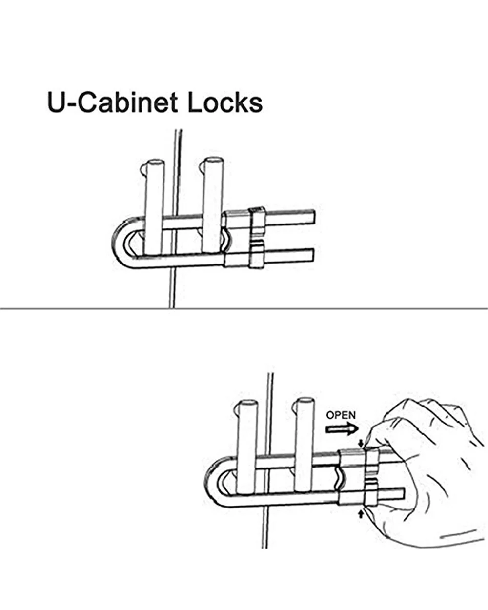 SYGA Baby Sliding Safety Lock-Childproofing Cabinet Latch-Prevents Child from Opening Knobs & Handles-U Shape-White - Image 3