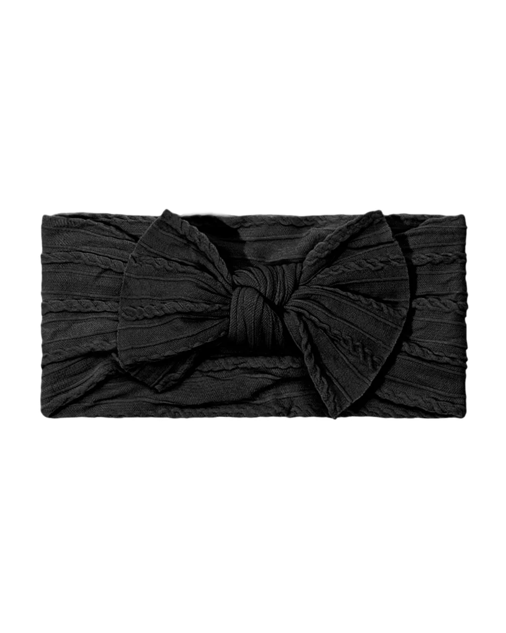 Syga Black Headband-Solid-Cotton Blend-For Infants