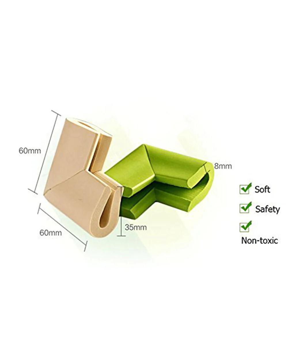 SYGA Edge Guard Protector-Suitable for Table and Desk-With Impact Absorbing Foam-U Shape-Grey - Image 6