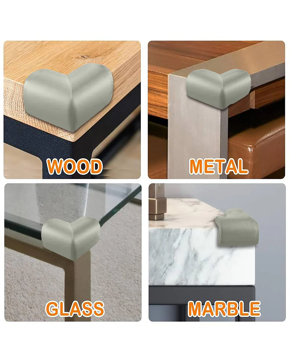 SYGA Edge Guard Protector-Suitable for Table and Desk-With Impact Absorbing Foam-L Shape-Grey - Image 3