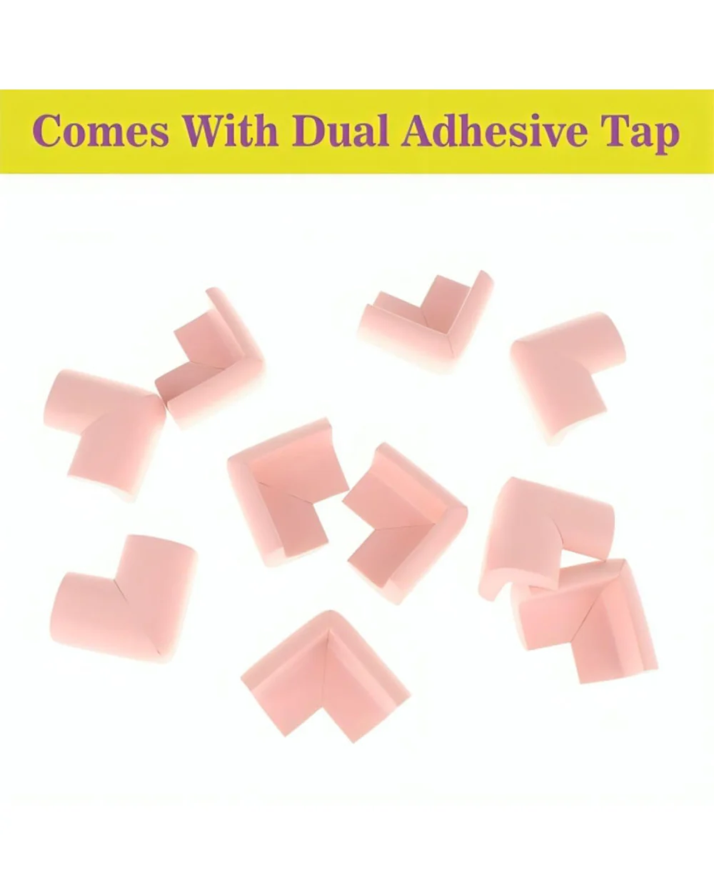 SYGA Edge Guard Protector-Suitable for Table and Desk-With Impact Absorbing Foam-L Shape-Light Pink - Image 7