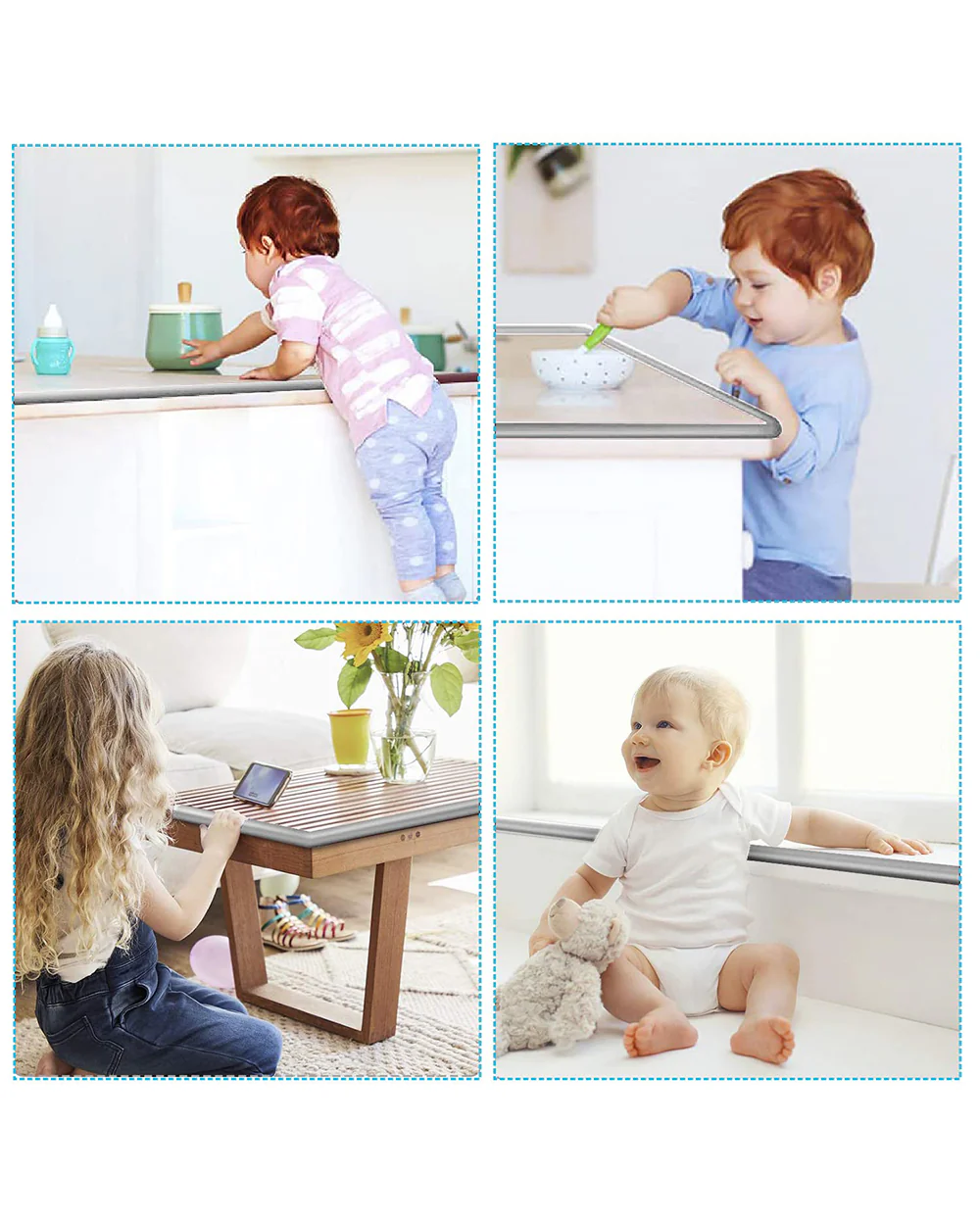 SYGA Edge Guard Strip-Cushion Corner Cover Tape-Foam-Infant Bump Protector-For Sharp Edges of Furniture & Corners-Grey - Image 3