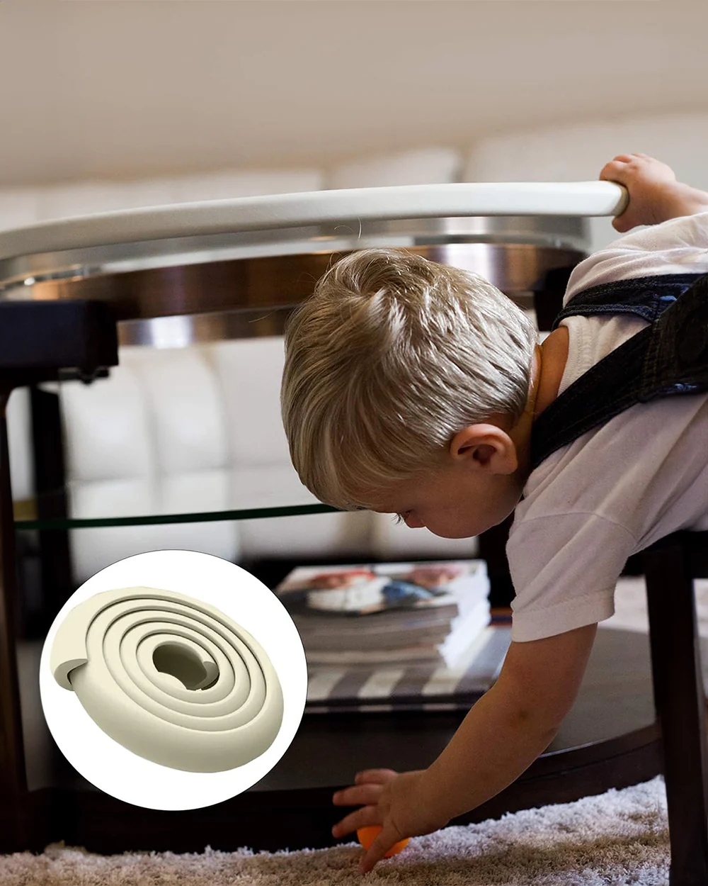 SYGA Edge Guard Strip-Cushion Corner Cover Tape-Foam-Infant Bump Protector-For Sharp Edges of Furniture & Corners-White - Image 9