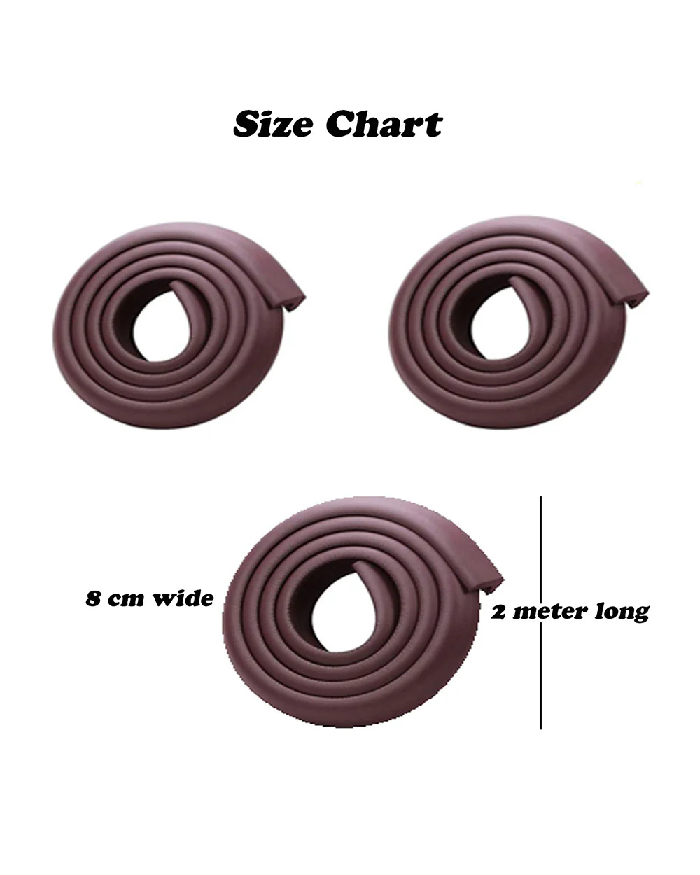 SYGA Edge Guard Strip-Pre Taped-Cushion Corner Cover Tape-Foam-Infant Bump Protector-For Sharp Edges of Furniture & Corners-Brown - Image 6