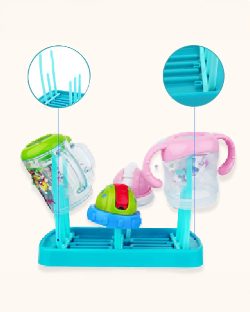 Syga Foldable Baby Bottle Drying Rack-Blue - Image 6