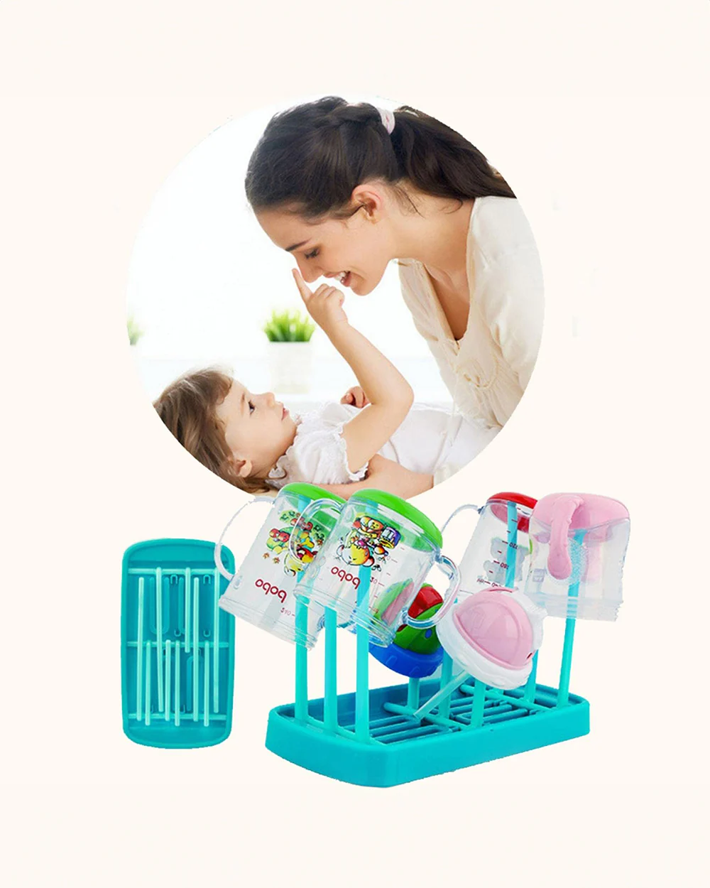 Syga Foldable Baby Bottle Drying Rack-Blue - Image 7