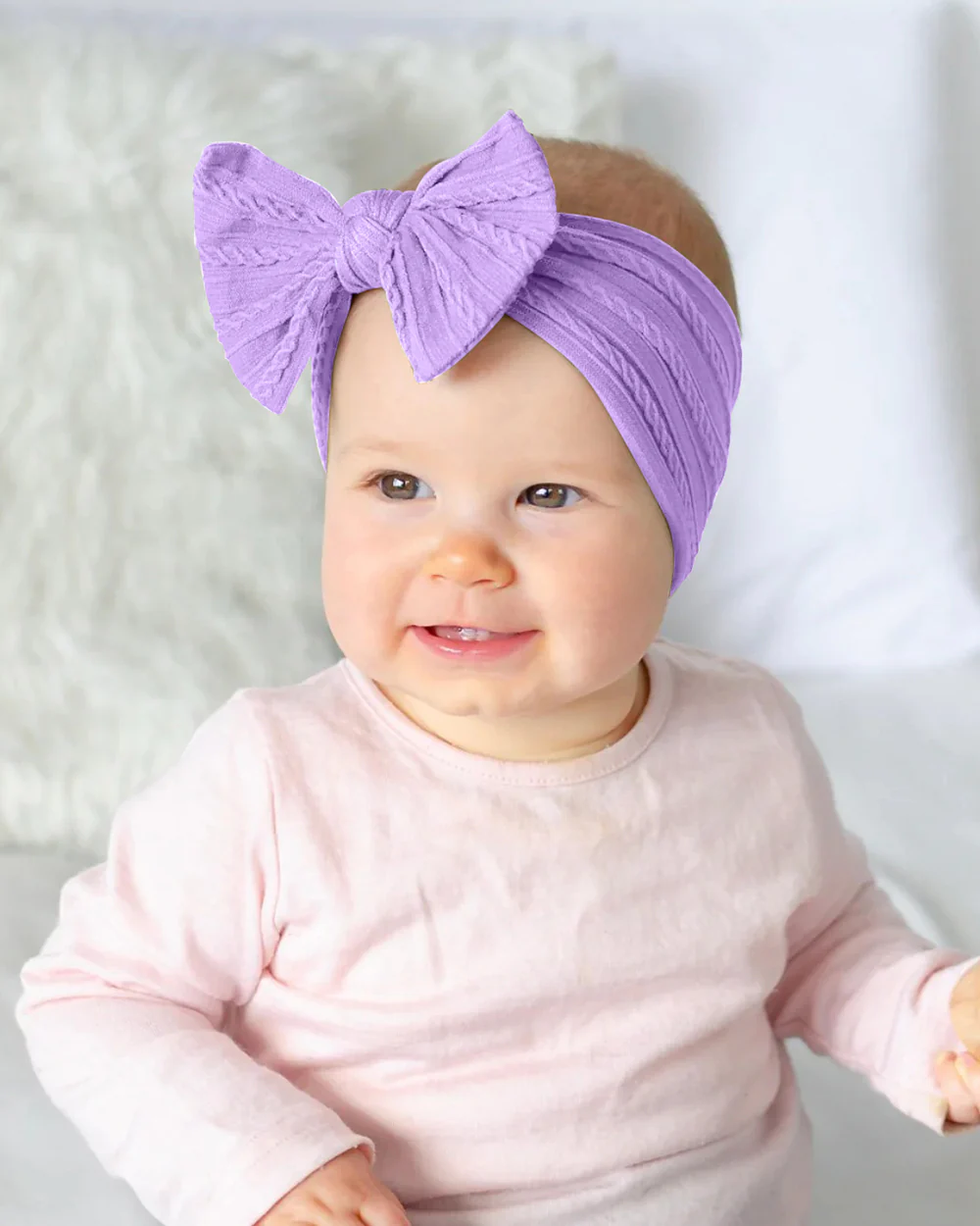 Syga Lavender Headband-Solid-Cotton Blend-For Infants - Image 4
