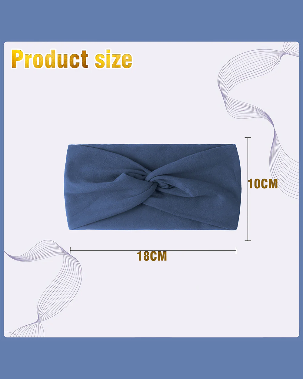 Syga Navy Blue Headband-Solid-Nylon-For Infants - Image 3