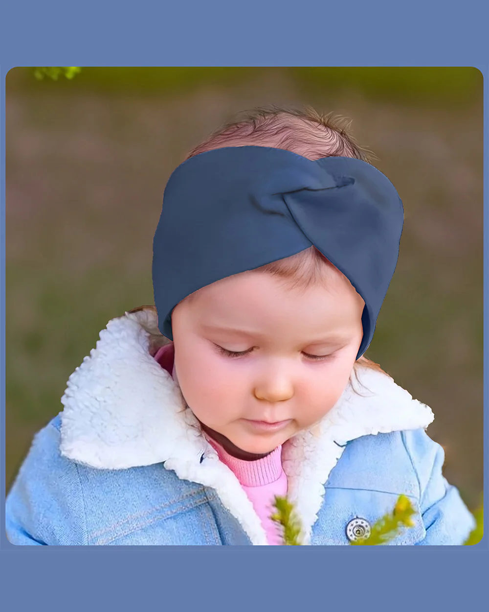 Syga Navy Blue Headband-Solid-Nylon-For Infants - Image 6
