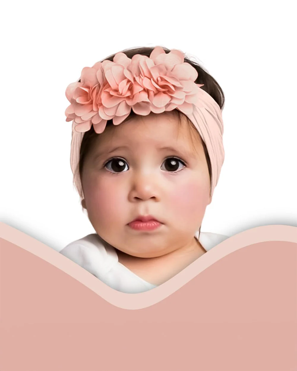 Syga Peach Headband-Solid-Nylon-For Infants - Image 3