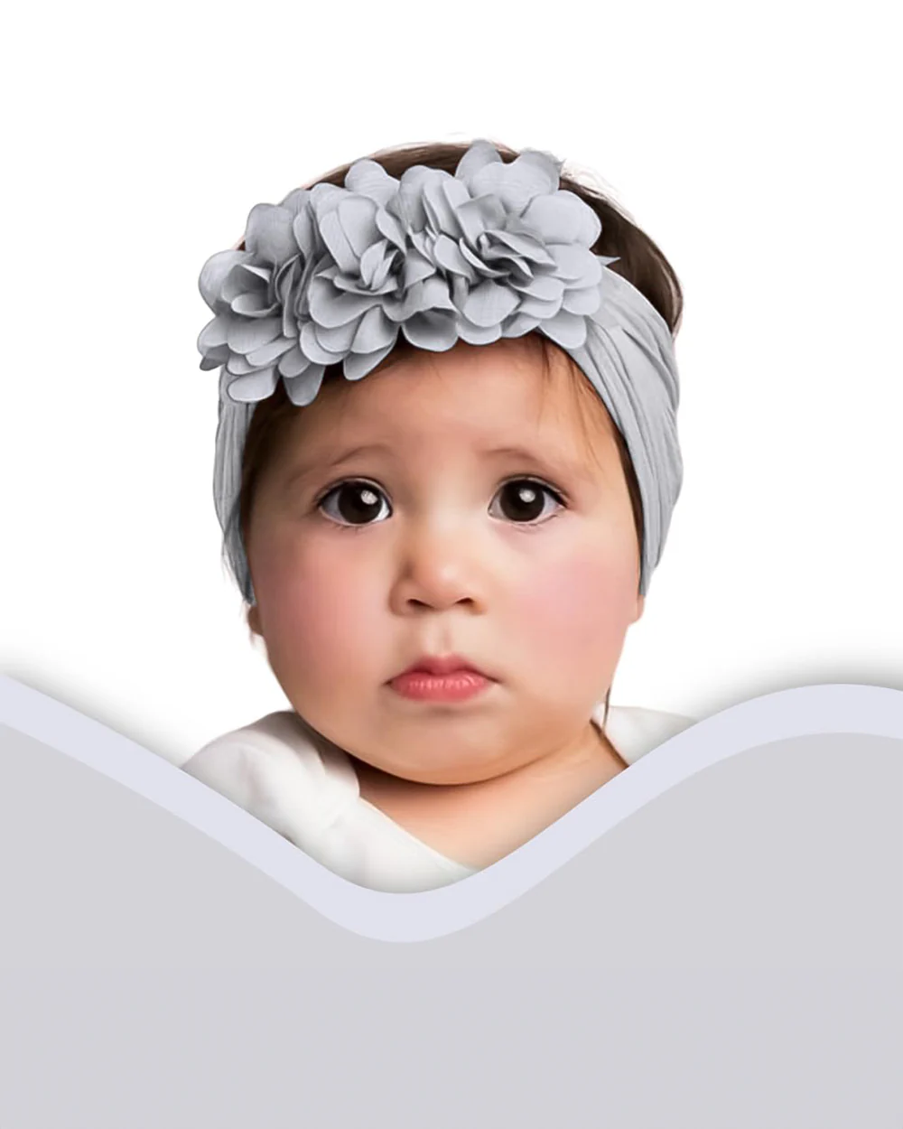 Syga Grey Headband-Solid-Nylon-For Infants - Image 3