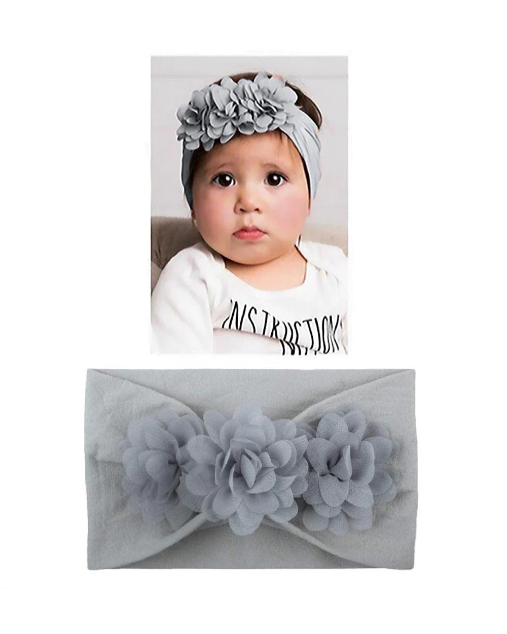 Syga Grey Headband-Solid-Nylon-For Infants - Image 4