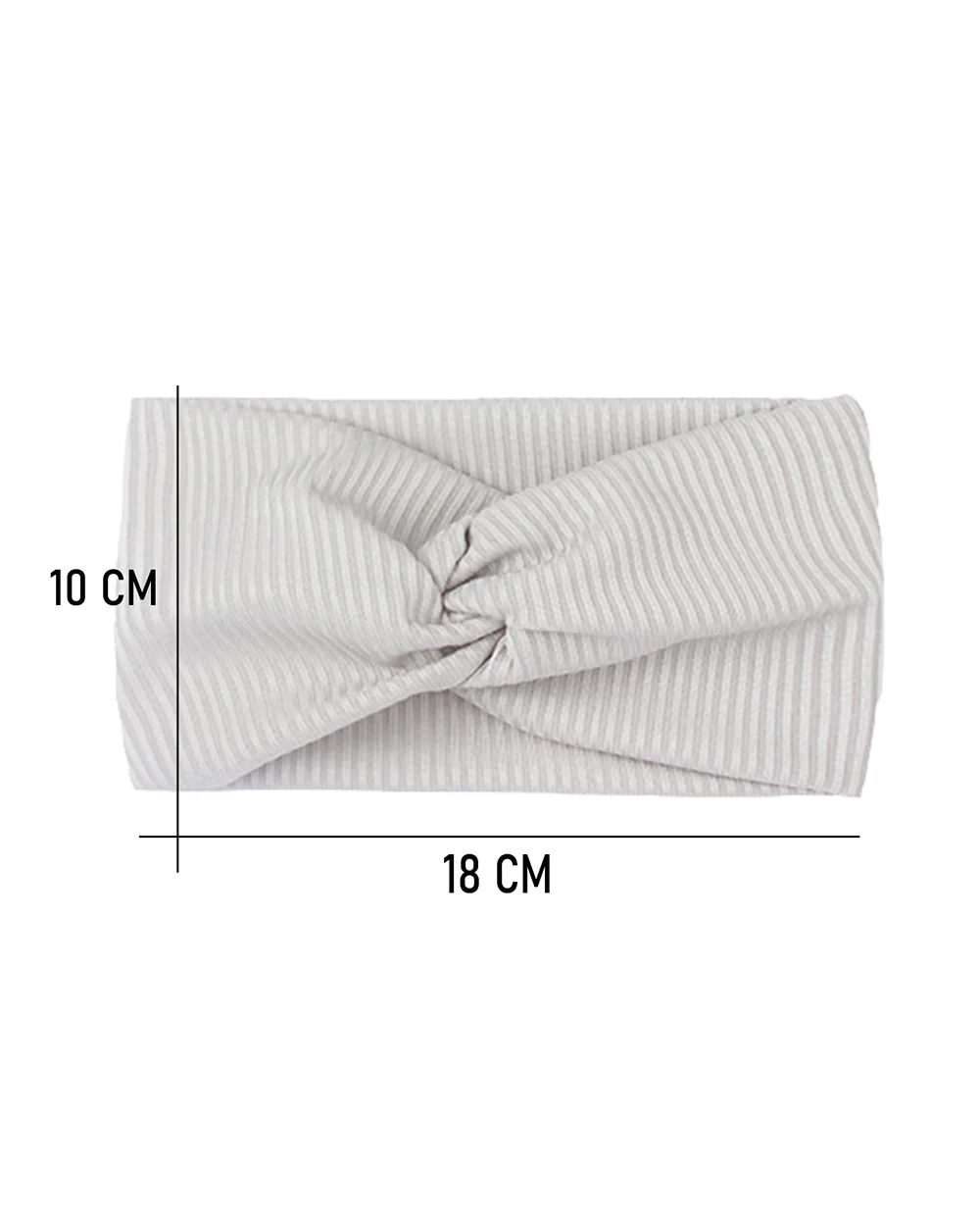 Syga Light Grey Headband-Striped-Cotton-For Infants - Image 2
