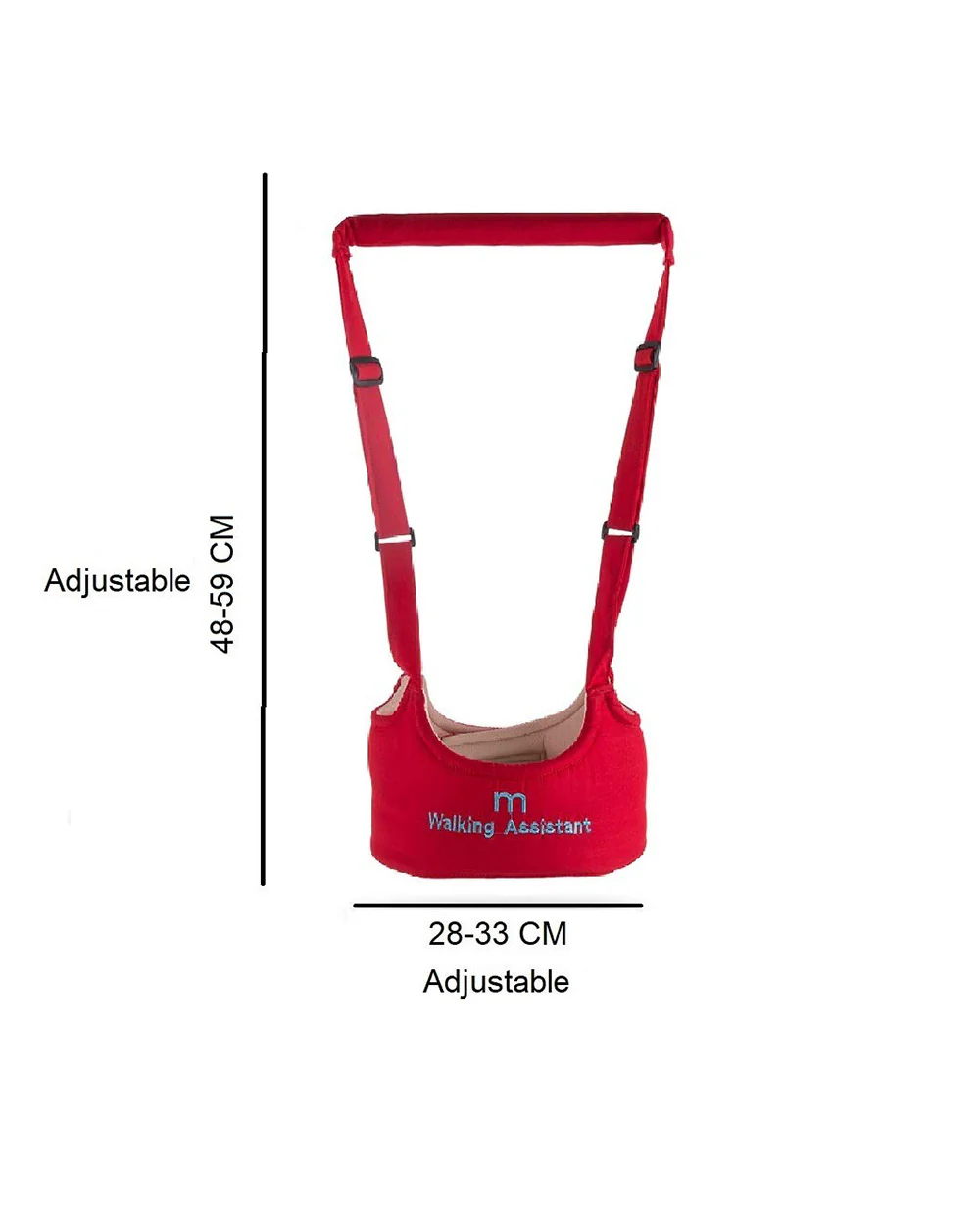 Syga Red Handheld Vest Style Baby Walking Harness-With Adjustable Straps-for Infants - Image 7