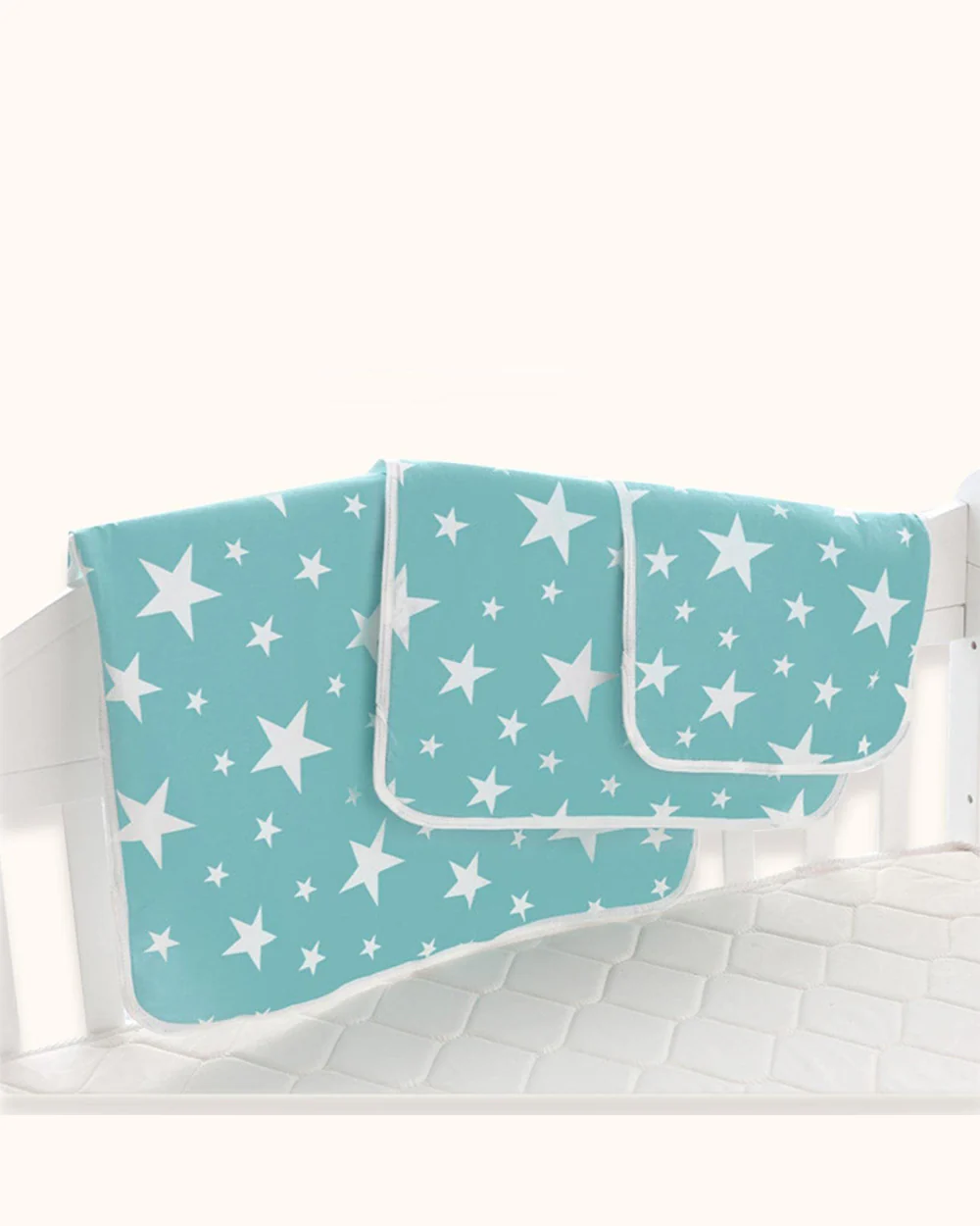 Syga Waterproof Diaper Changing Mat And Mattress Protector-Multilayer-Blue Star Design - Image 23