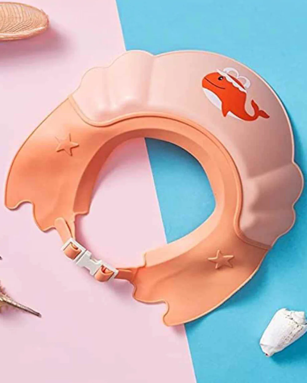 Syga Whale Print Shower Cap-Pink