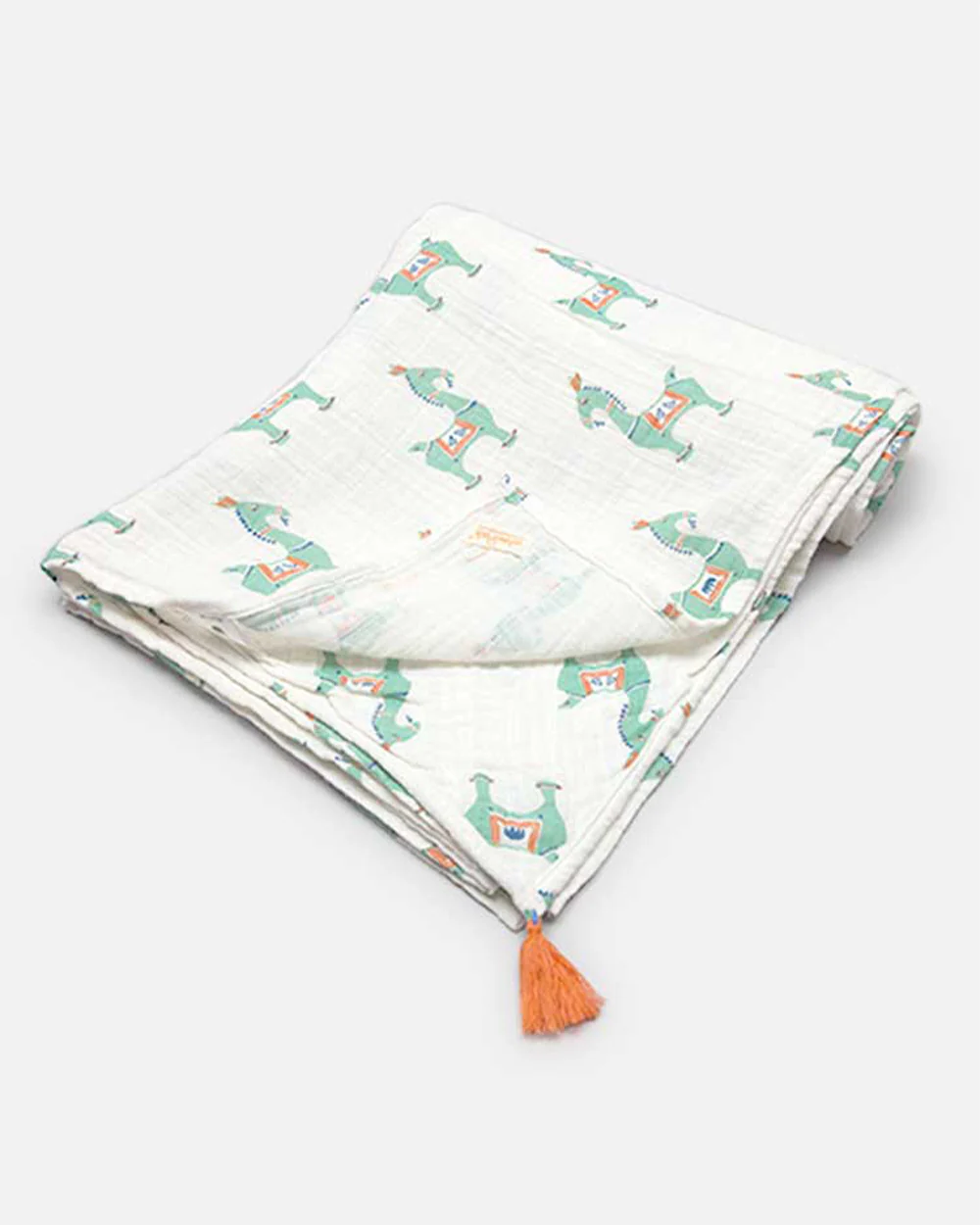 The Almirah Bankura Green Swaddle-Organic Cotton Muslin-Infant Wraps